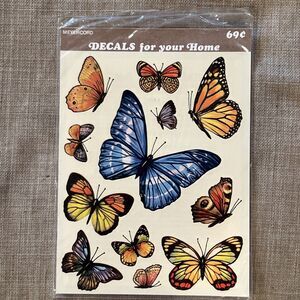 Vintage New Meyercord Decals for Home 1970s Butterfly #1518-E Old Stock Color